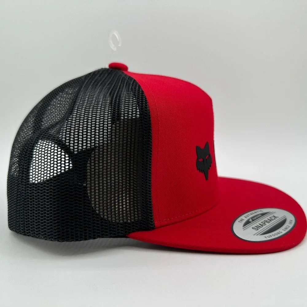 Fox Racing Absolute Snapback Kids Hat YOUTH Mesh Back Flame Red Cap NEW